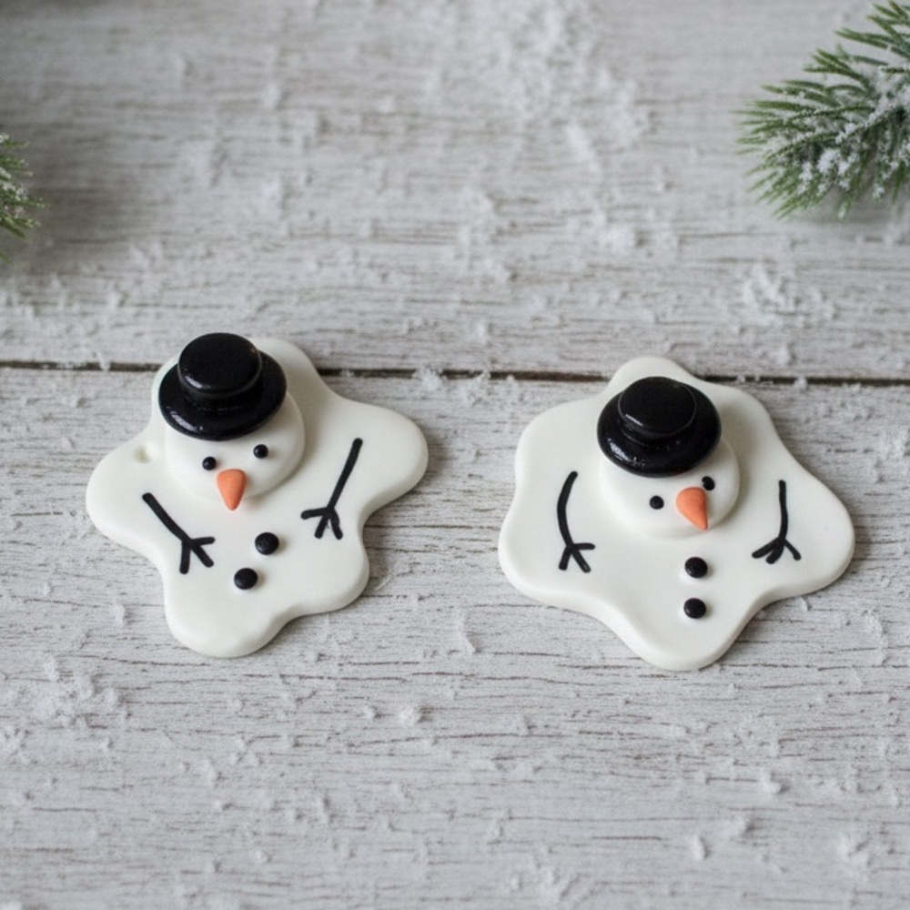 NWT Melted Snowman Ornaments – 2 Piece Handmade Set